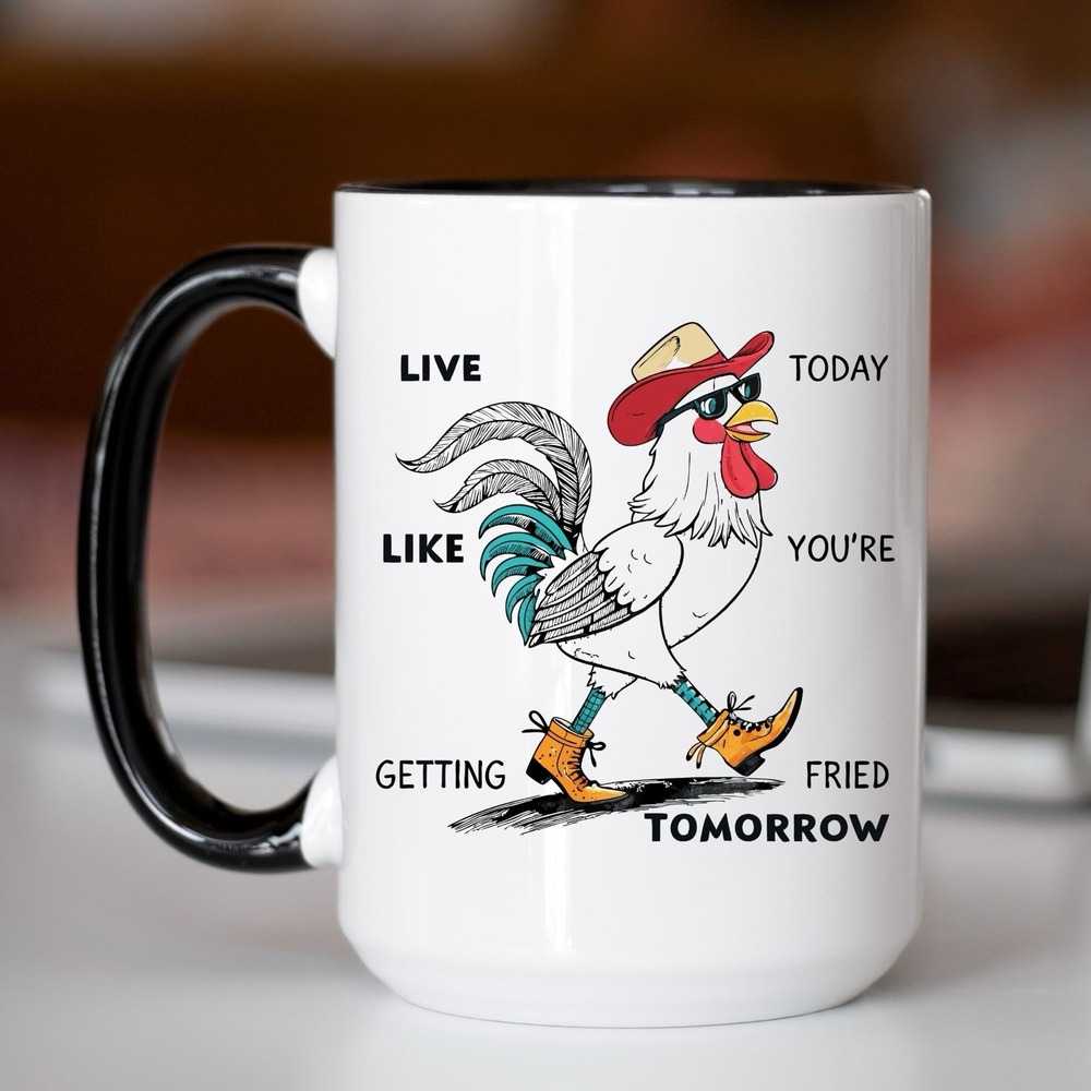 Coffee Mug, Live Like You're Getting Fried ‎ Coffee Mug, Funny Coffee Cup